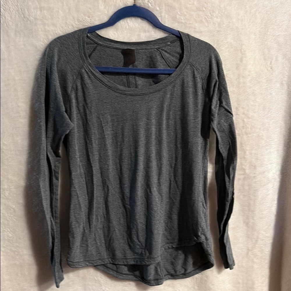 Calia Heathered dark grey long sleeved workout /casual shirt. Size L
